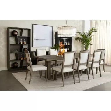Sunpan Aurelia Dining Chair in Ash Grey and Linoso Ivory - Lifestyle