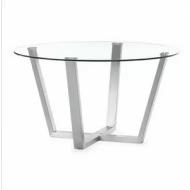 Zuo Modern Brush Dining Table Clear Glass