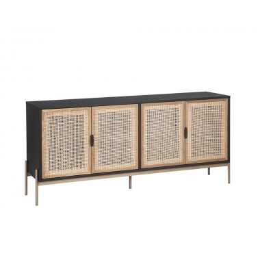 Sunpan Avida Sideboard in Gold And Black/Natural - Large - Angled