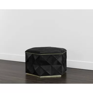 Sunpan Ashanti Storage Ottoman in Gold and Black - Lifestyle