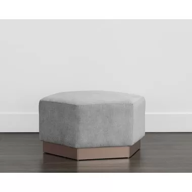 Sunpan Amalia Ottoman in Polo Club Stone - Lifestyle