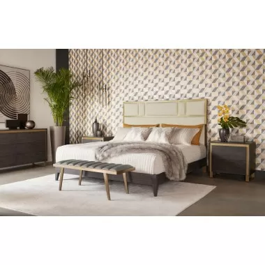 Sunpan Alvaro Bed - King in Dazzle Cream - Lifestyle