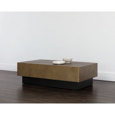 Sunpan Blakely Coffee Table in Antique Brass - Lifestyle