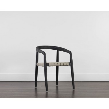 Sunpan Cayman Dining Armchair In Charcoal - Angled