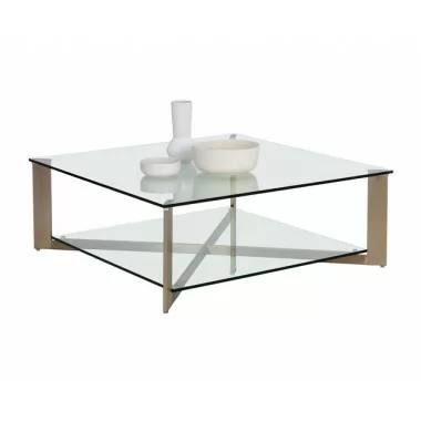 Sunpan Xavier Coffee Table Square - Antique Brass 2