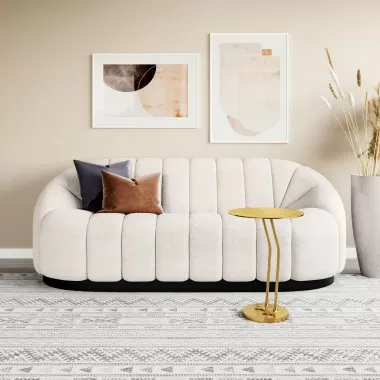 Zuo Modern Bhutan Sofa in Cream - Front Lifestyle