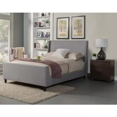 Alpine Furniture Amber California King Bed in Grey Linen - Lifestyle