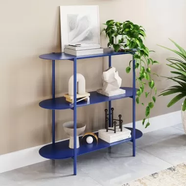Zuo Modern Tre Console Table in Blue - Lifestyle