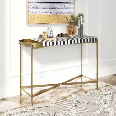 Zuo Modern Saber Console Table in Multicolor - Lifestyle