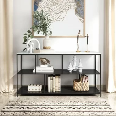 Zuo Modern Singularity Console Table White and Black - Lifestyle
