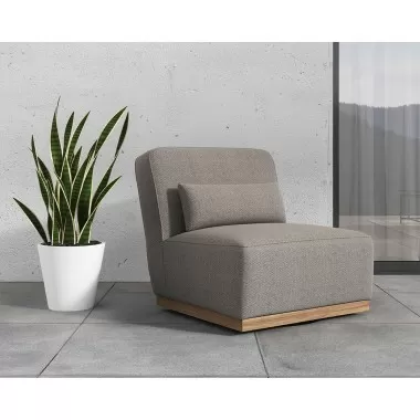 Sunpan Carbonia Swivel Lounge Chair In Fontelina Grey - Lifestyle