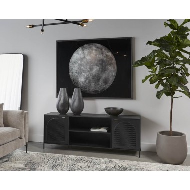 Sunpan Aziza Media Console And Cabinet - Lifestyle