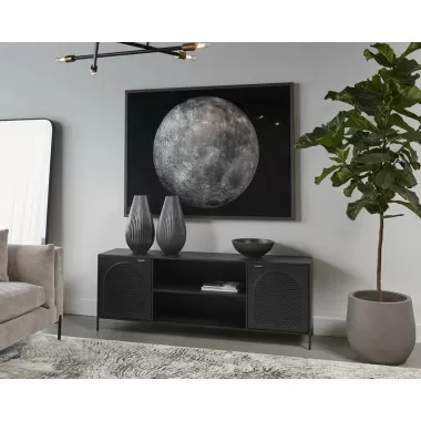 Sunpan Aziza Media Console And Cabinet - Lifestyle