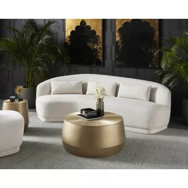 Sunpan Creed Coffee Table In Antique Gold - Lifestyle 