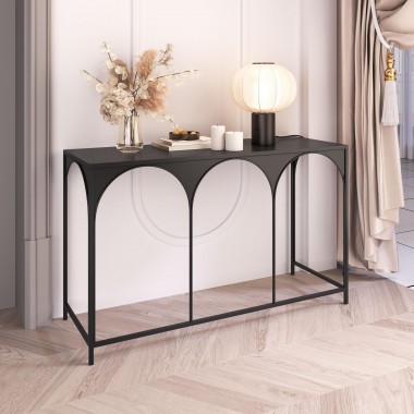 Zuo Modern Loriet Console Table in Black - Lifestyle