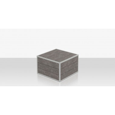 Source Furniture Mod Ottoman - Slatted Gray Hight Angle