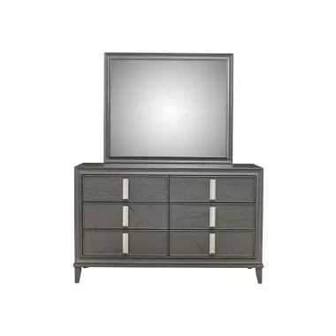 Alpine Furniture Lorraine Mirror, Dark Grey - Front Angle