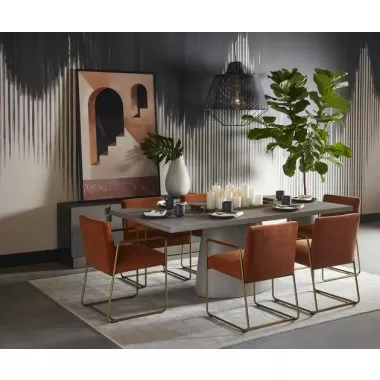 Sunpan Balford Dining Armchair Rust Set