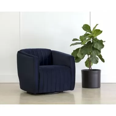 Sunpan Garrison Swivel Lounge Chair - Abbington Navy 