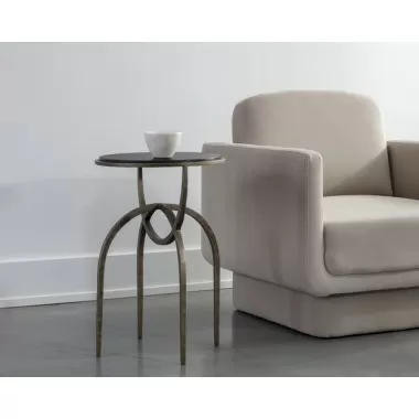 Sunpan Alicent End Table - Black Marble - Lifestyle