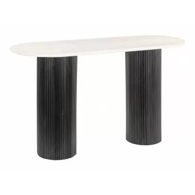 Zuo Modern Izola Console Table in White and Black - Angled View