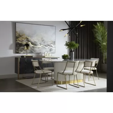 Sunpan Paloma Dining Table - Oval - White Marble - 84" 1