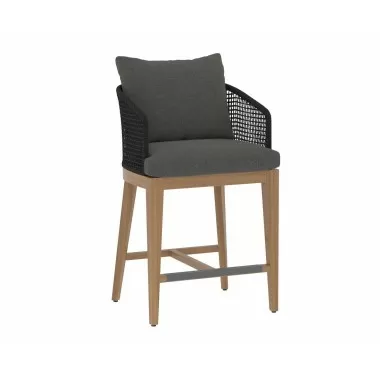 Sunpan Capri Counter Stool In Natural And Gracebay Grey - Angled