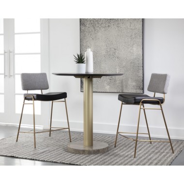Sunpan Brinley Counter Stool Gold - Nightfall Black / Chacha Grey - Lifestyle