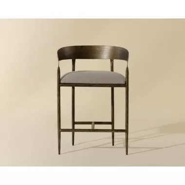 Sunpan Zanatta Counter Stool - Zenith Taupe Grey Front