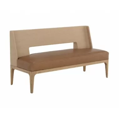 Sunpan Brocco Banquette - Milliken Cognac - Front Side Angle