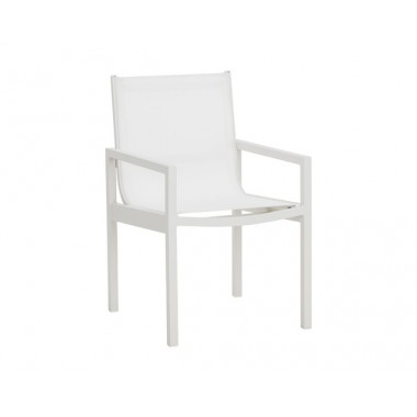 Sunpan Merano Dining Armchair White - Front Side Angle