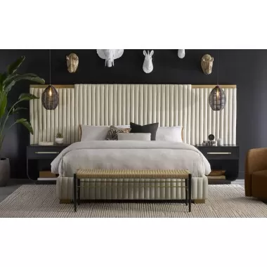 Sunpan Tarrant Bed - King - Monument Oatmeal