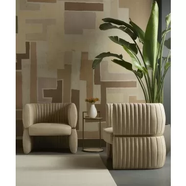 Sunpan Tryor Lounge Chair Sahara Sand Leather Set