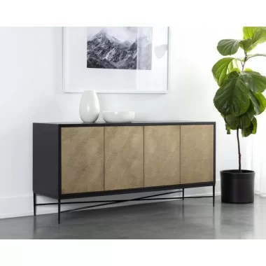 Sunpan Algarve Sideboard Black - Champagne Gold - Lifestyle