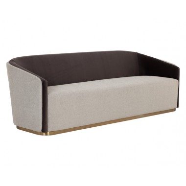 Sunpan Sheva Sofa - Ernst Sandstone / Meg Ash Front