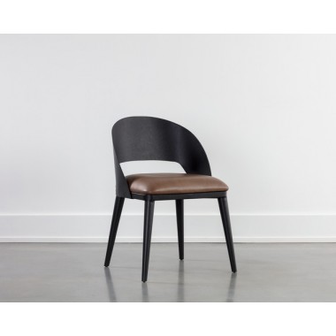 Sunpan Dezirae Dining Chair Black - Cognac Leather
