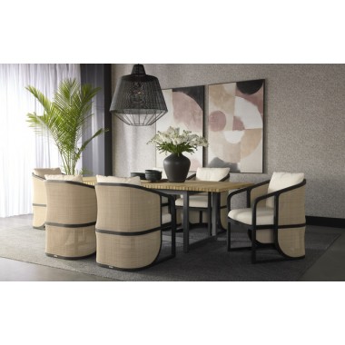 Sunpan Palermo Dining Chair Stinson Cream Brown set
