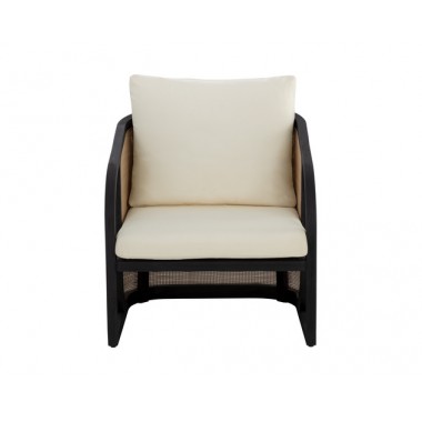 Sunpan Palermo Lounge Chair Stinson Cream Black Front