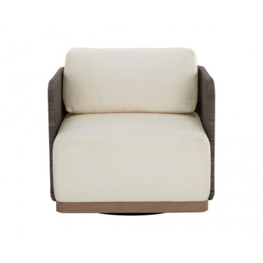 Sunpan Ravenna Swivel Armchair - Stinson Cream Front
