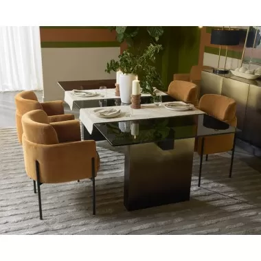 Sunpan Calvosa Dining Table Base - Lifestyle