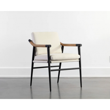 Sunpan Meadow Dining Armchair in Heather Ivory Tweed - Lifestyle