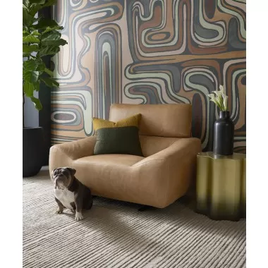 Sunpan Paget Glider Lounge Chair - Camel Leather 2