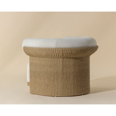 Sunpan Asos Lounge Chair - Louis Cream - Front Angle