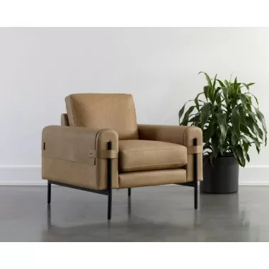 Sunpan Camus Armchair - Ludlow Sesame Leather - Lifestyle