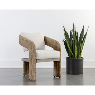 unpan Pylos Dining Armchair - louis cream Natural