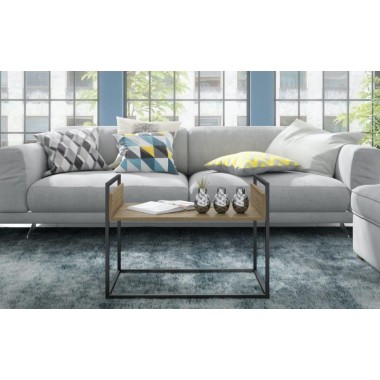 Ellis 27.76" Coffee Table in Dark Oak and Black