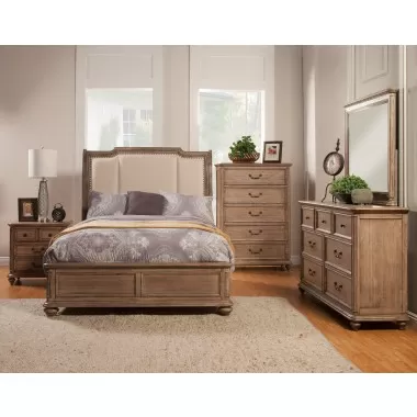 Alpine Furniture Melbourne Nightstand in French Truffle - Lifestyle