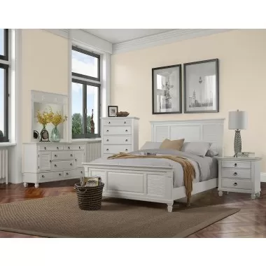 Alpine Furniture Winchester 6 Drawer Dresser in White - Lifestyle
