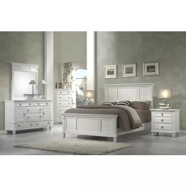 Alpine Furniture Winchester Nightstand in White - Lifestyle