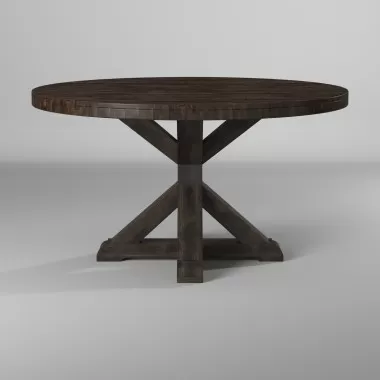 Alpine Furniture Newberry Round Dining Table in Salvaged Grey - Side